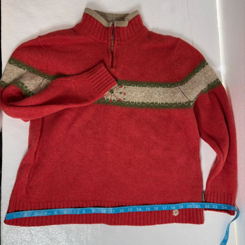 Woolrich Sweater Womens X-Large Vintage Pullover Nordic Winter Coral Lambs Wool - Picture 11 of 14